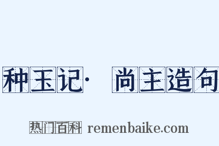 种玉记·尚主造句是什么意思的图片